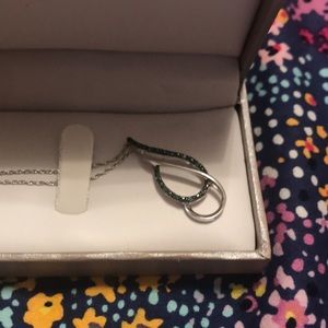 Sterling silver blue diamond accent pendant